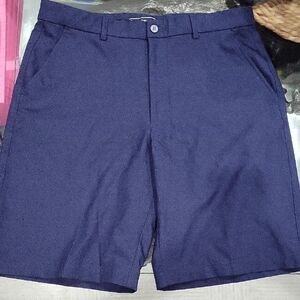 Pebble Beach Blue Flat Front Shorts Lightweight Casual Wear